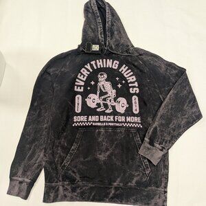 Barbells And Ponytail Pullover "Everything Hurts" Hoodie Sweatshirt Sz M
